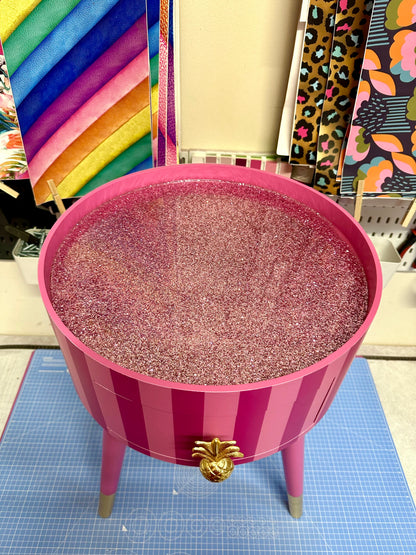 Pink Striped Table