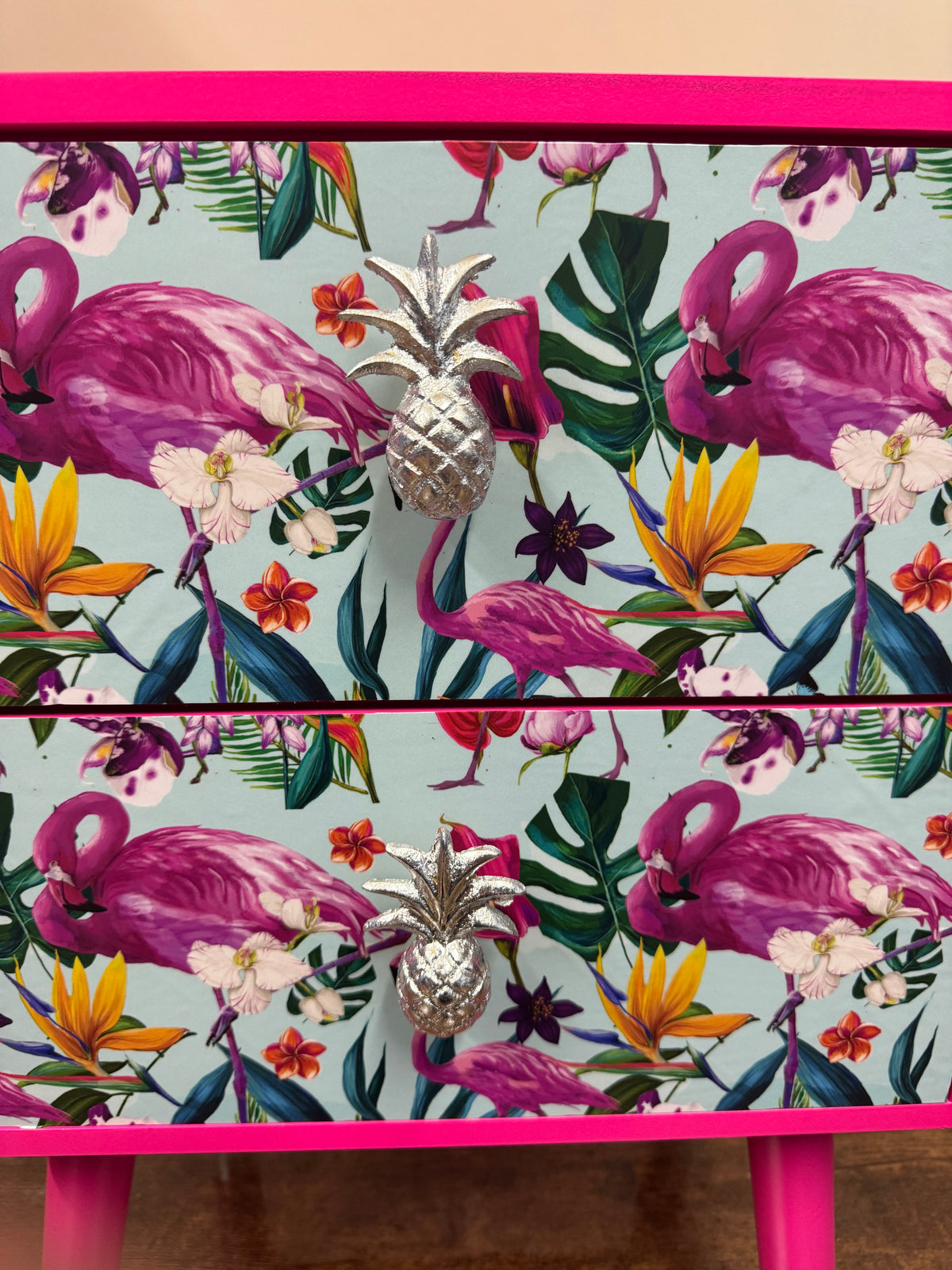 Mint Flamingo Table Square