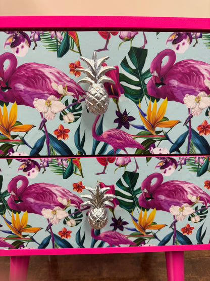 Mint Flamingo Table Square