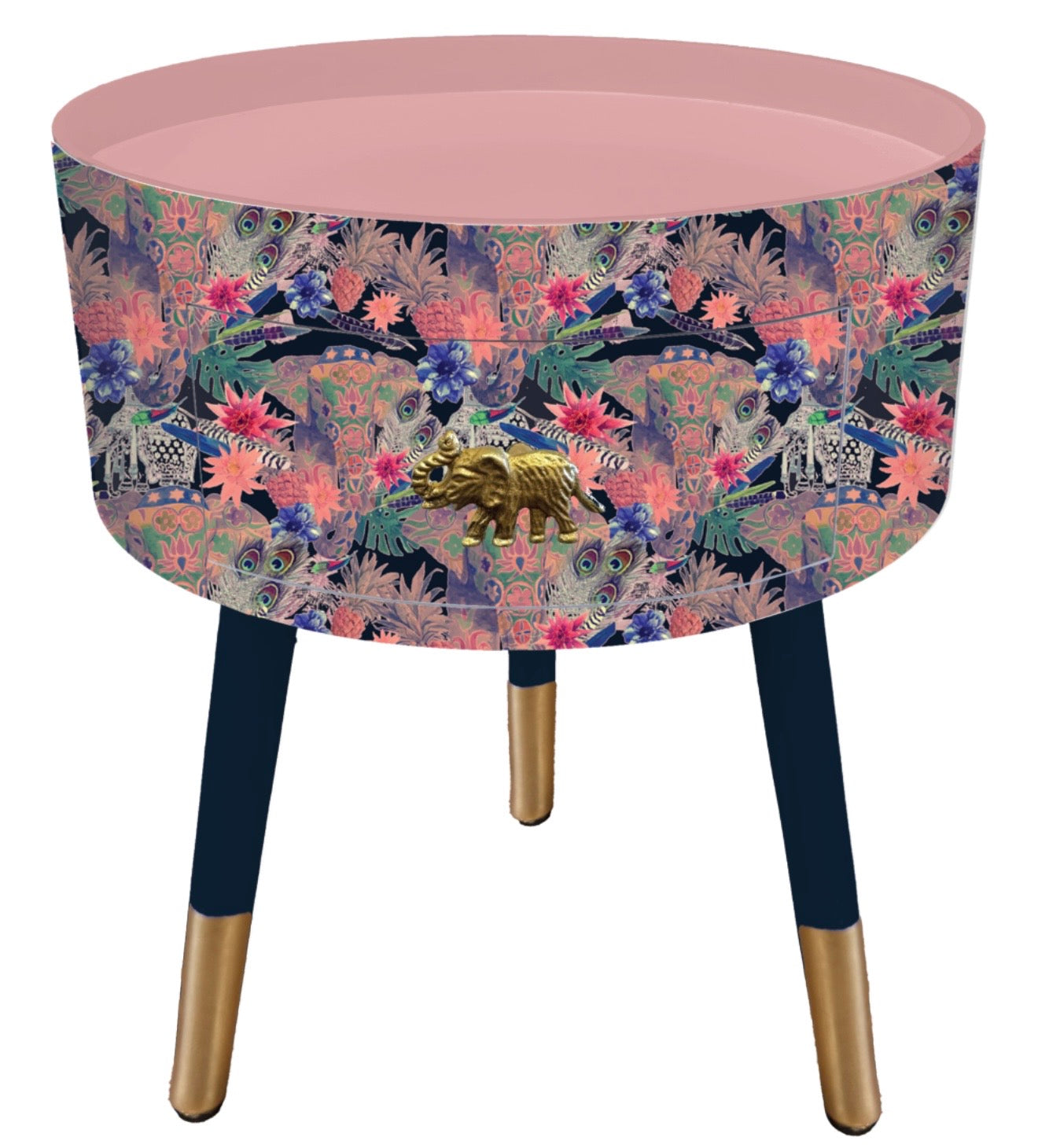 Patterned Elephant- Navy