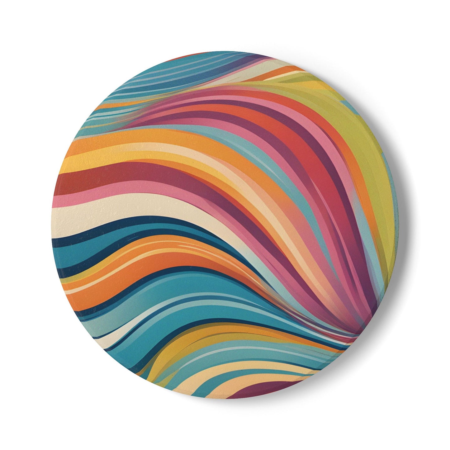 Rainbow Swirl Ceramic Coaster
