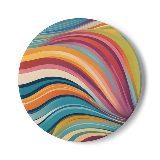 Rainbow Swirl Ceramic Coaster