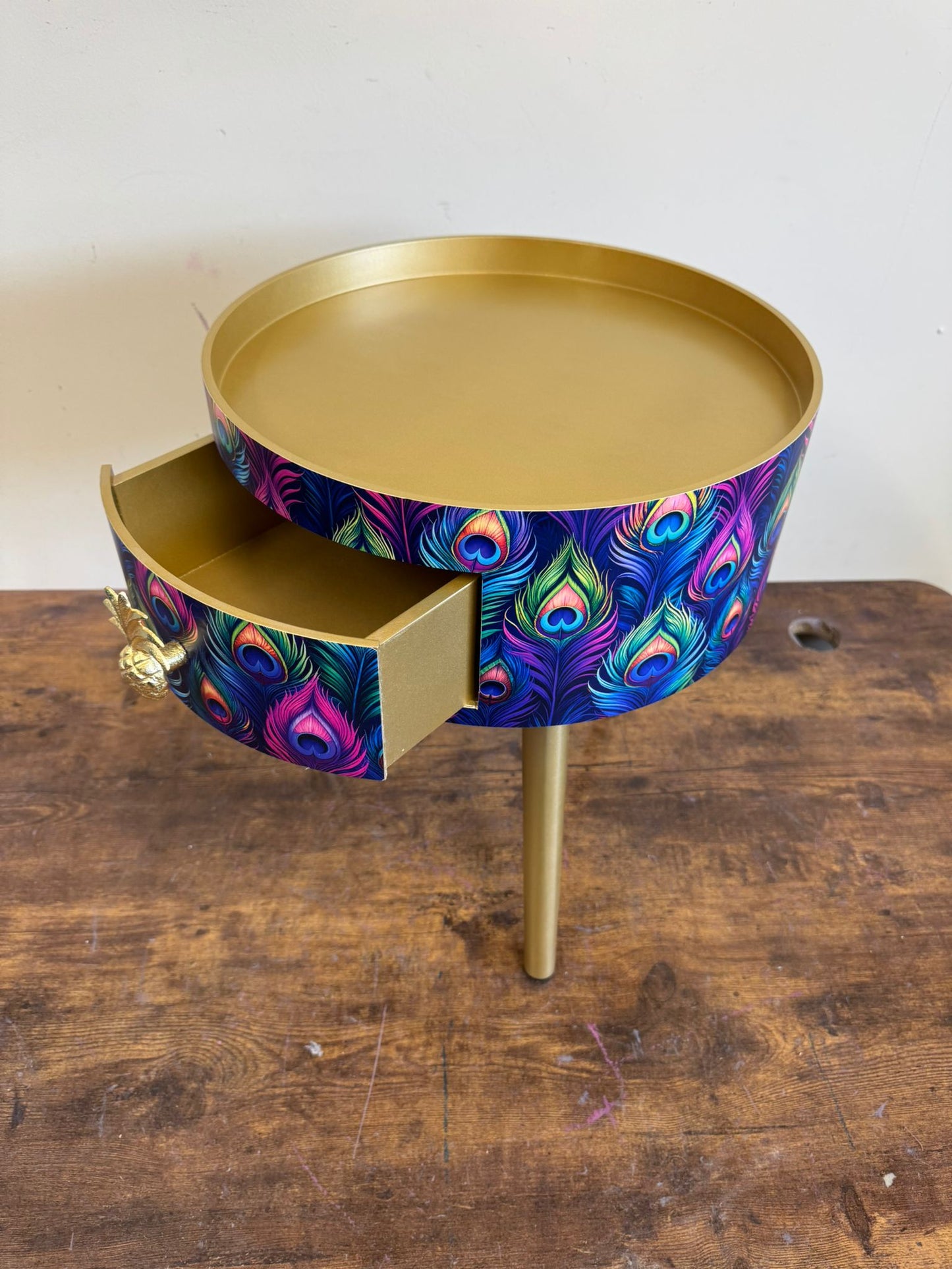 Colourful Peacock with gold