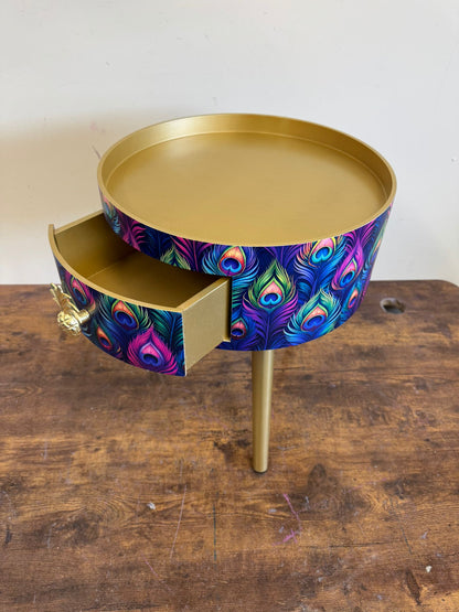 Colourful Peacock with gold