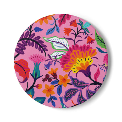 Wildflowers Candy Pink Ceramic Coaster