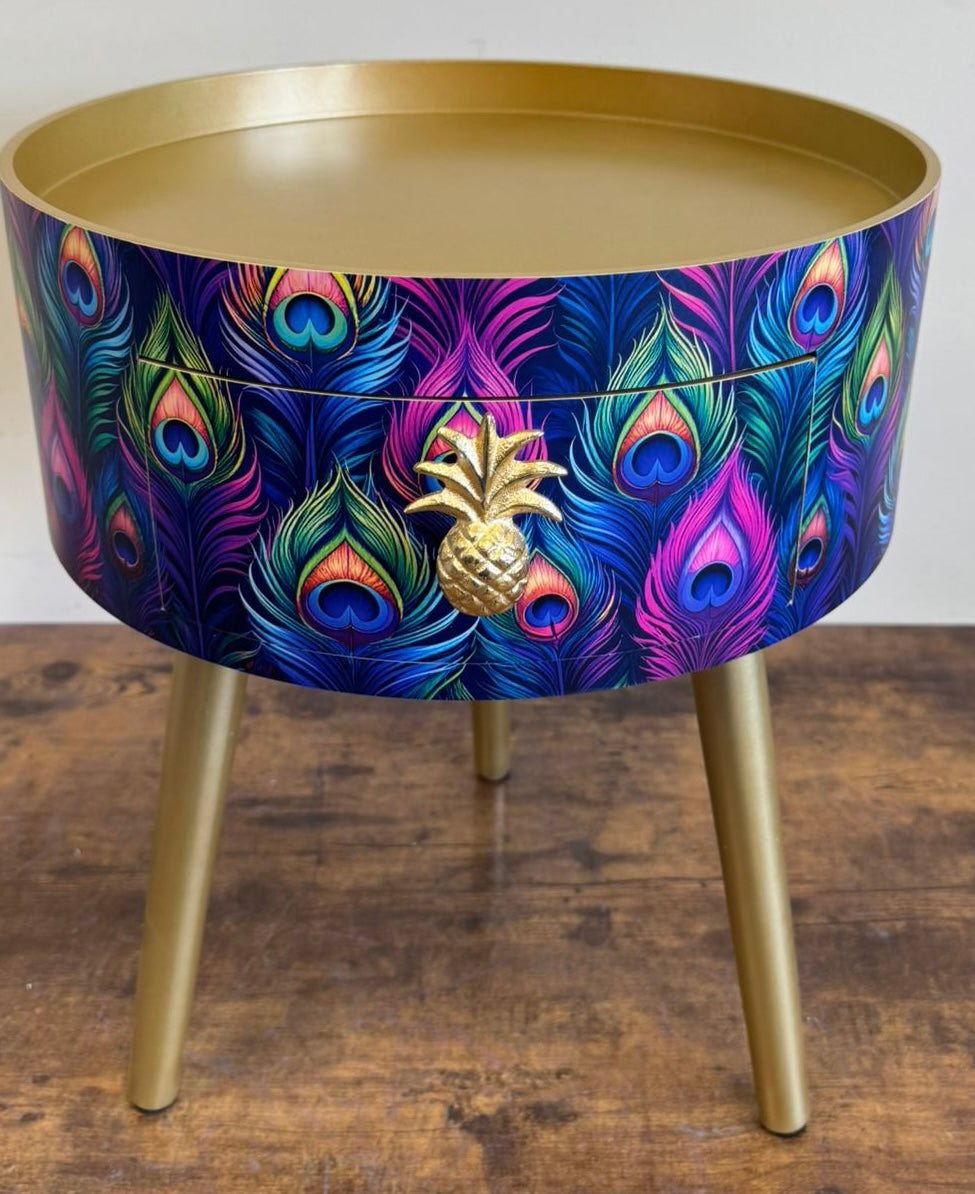 Colourful Peacock with gold