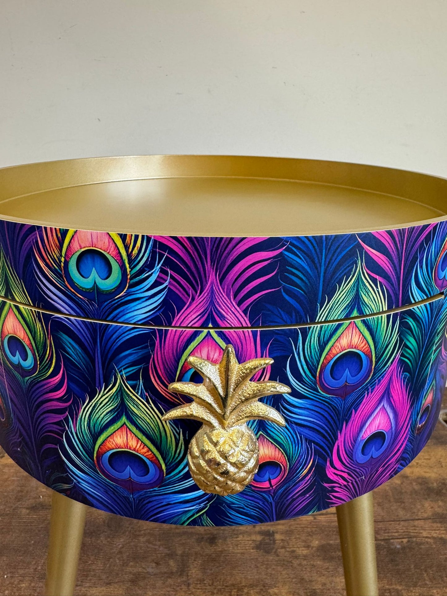 Colourful Peacock with gold