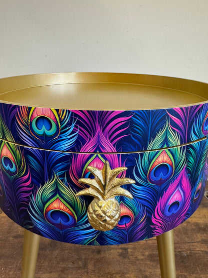 Colourful Peacock with gold