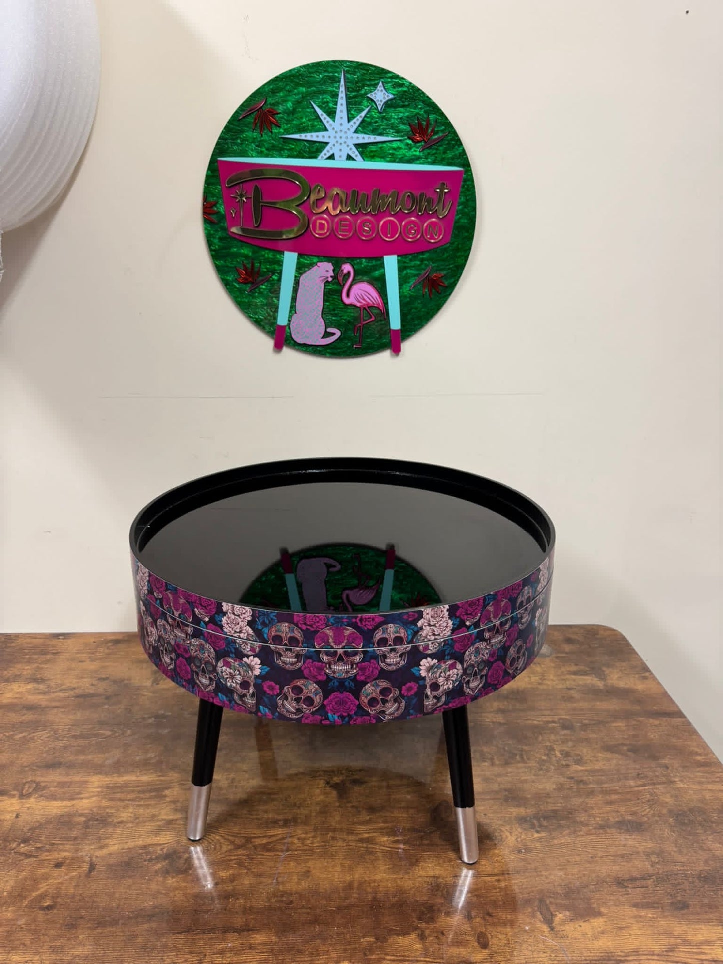 Black & Purple Skull Coffee Table