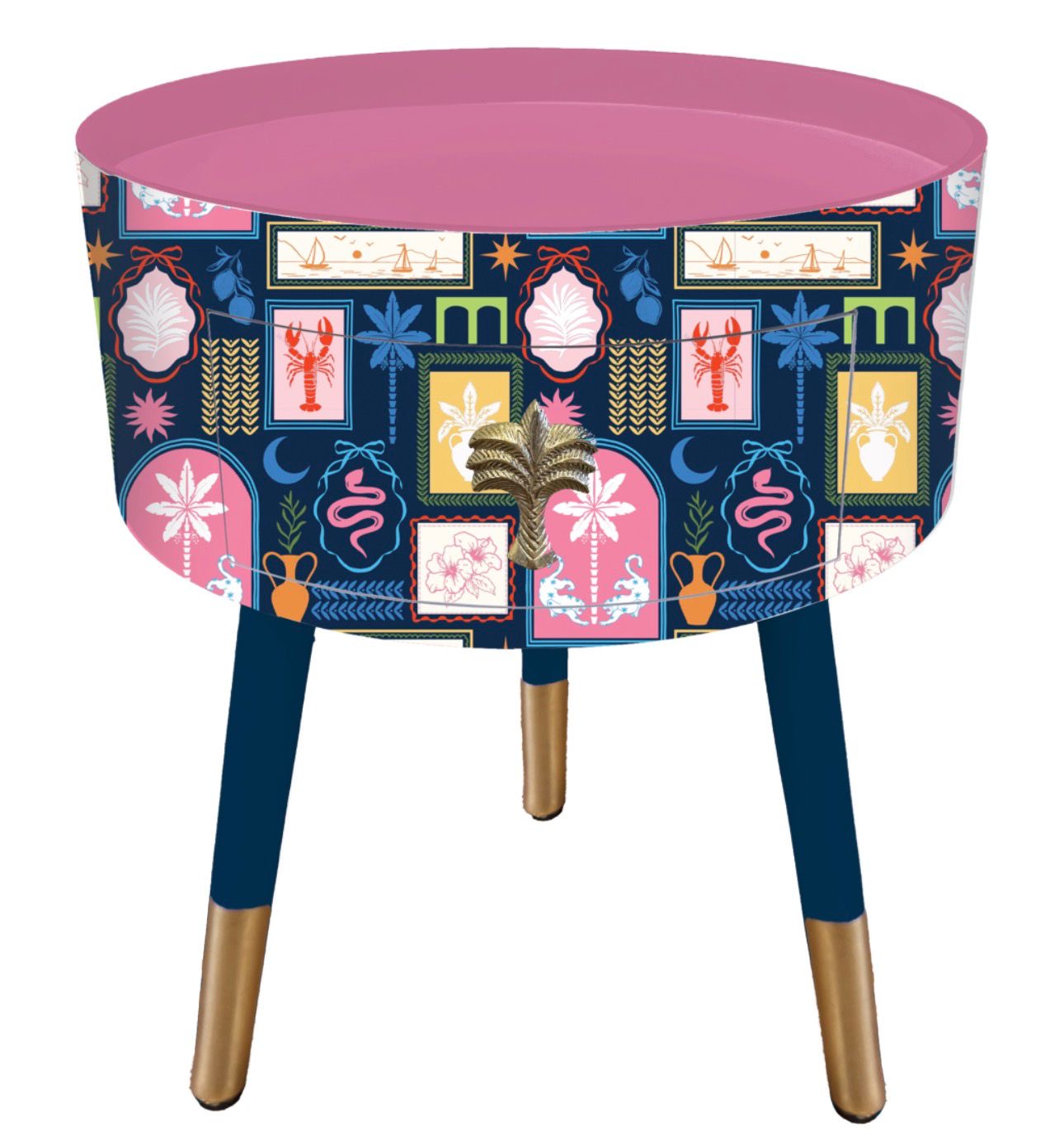 Mediterranean Travels - Navy and Pink