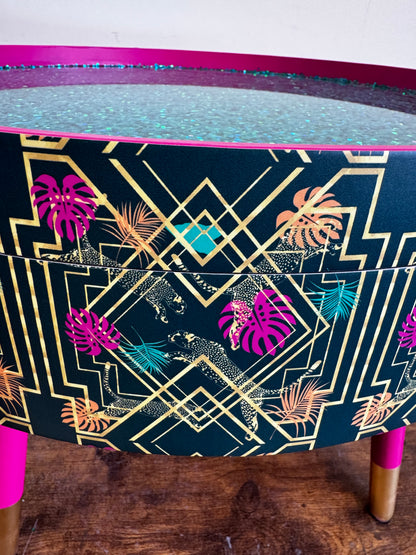 Colourful Art Deco Leopard Coffee Table