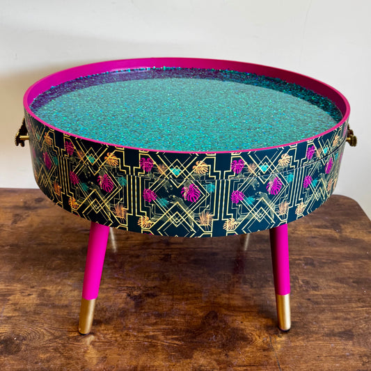 Colourful Art Deco Leopard Coffee Table