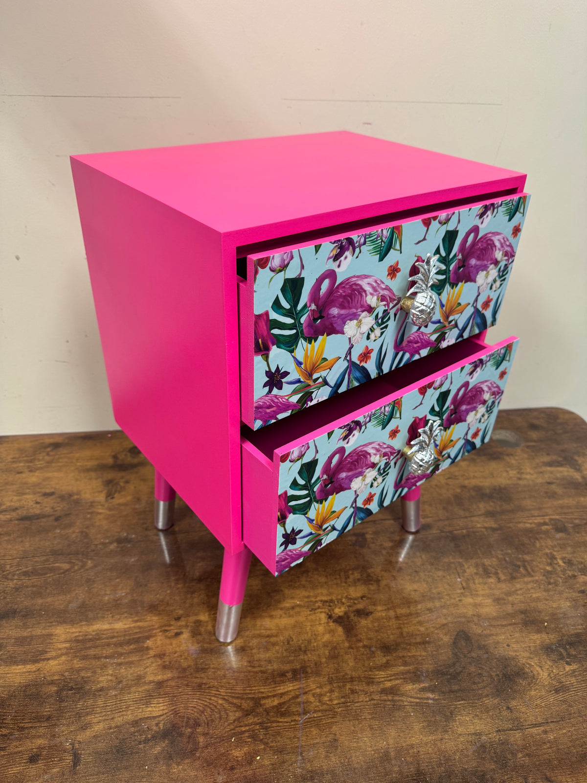 Mint Flamingo Table Square