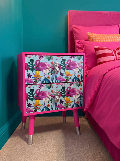 Mint Flamingo Table Square