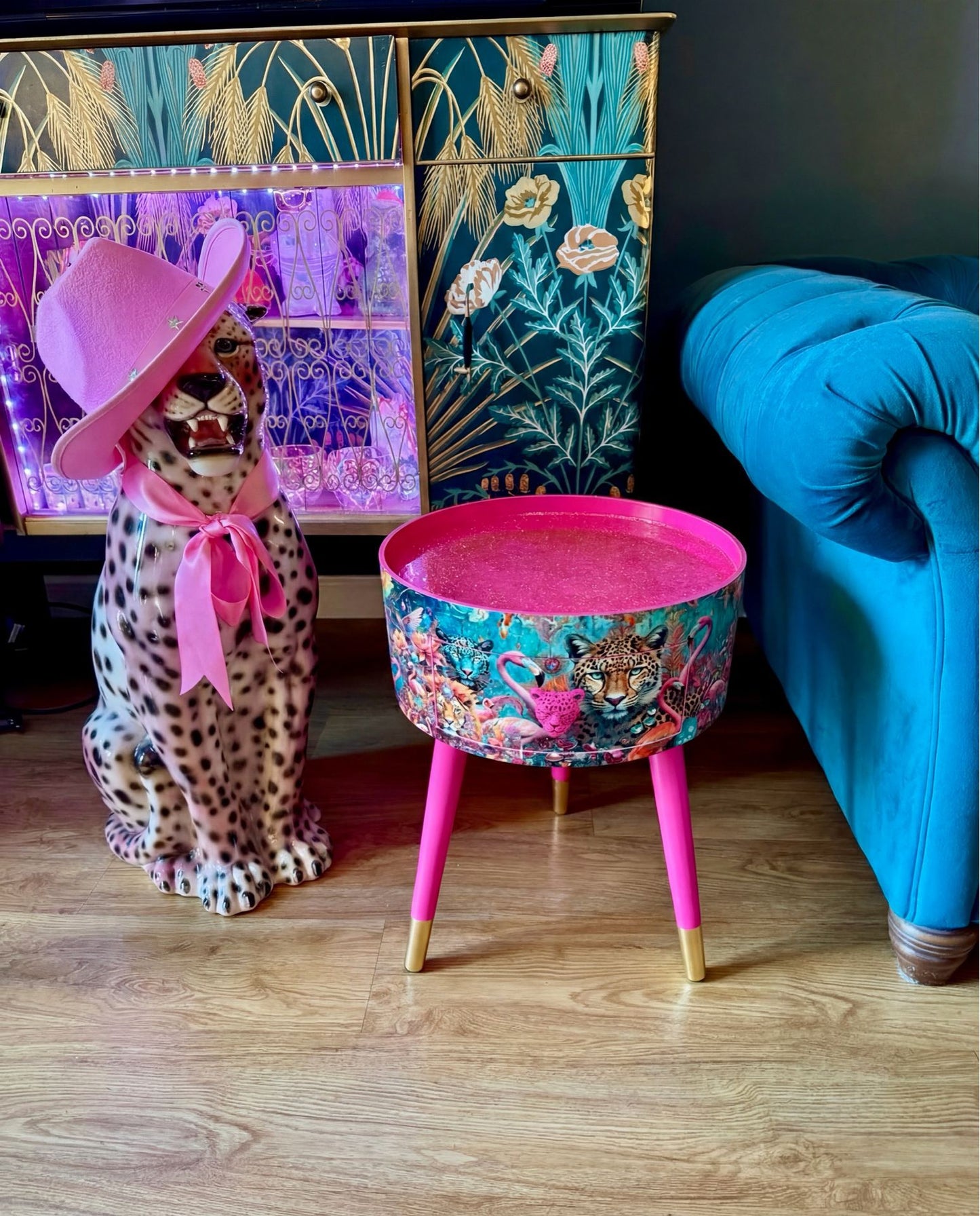 Jewel Leopard - Hot Pink glitter