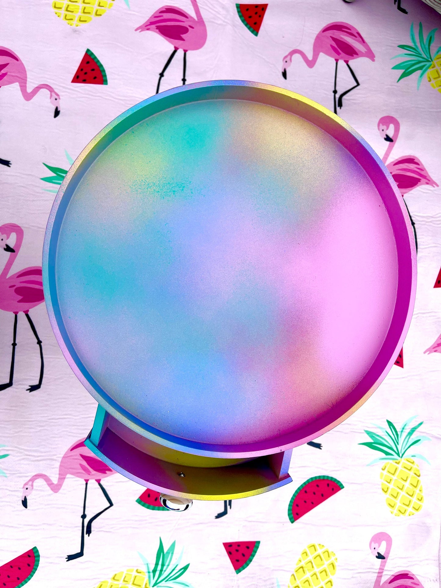 Pastel Zebra - White bed side table cabinet in white bedside table upcycled table , Built in wooden drawer. Ombre home decor