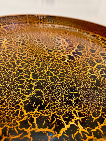 Tiger Table - Hot Pink round bedside table . Fun Bright Home Decor . Ideal for Nightstand or side table. Comes with inbuilt drawer