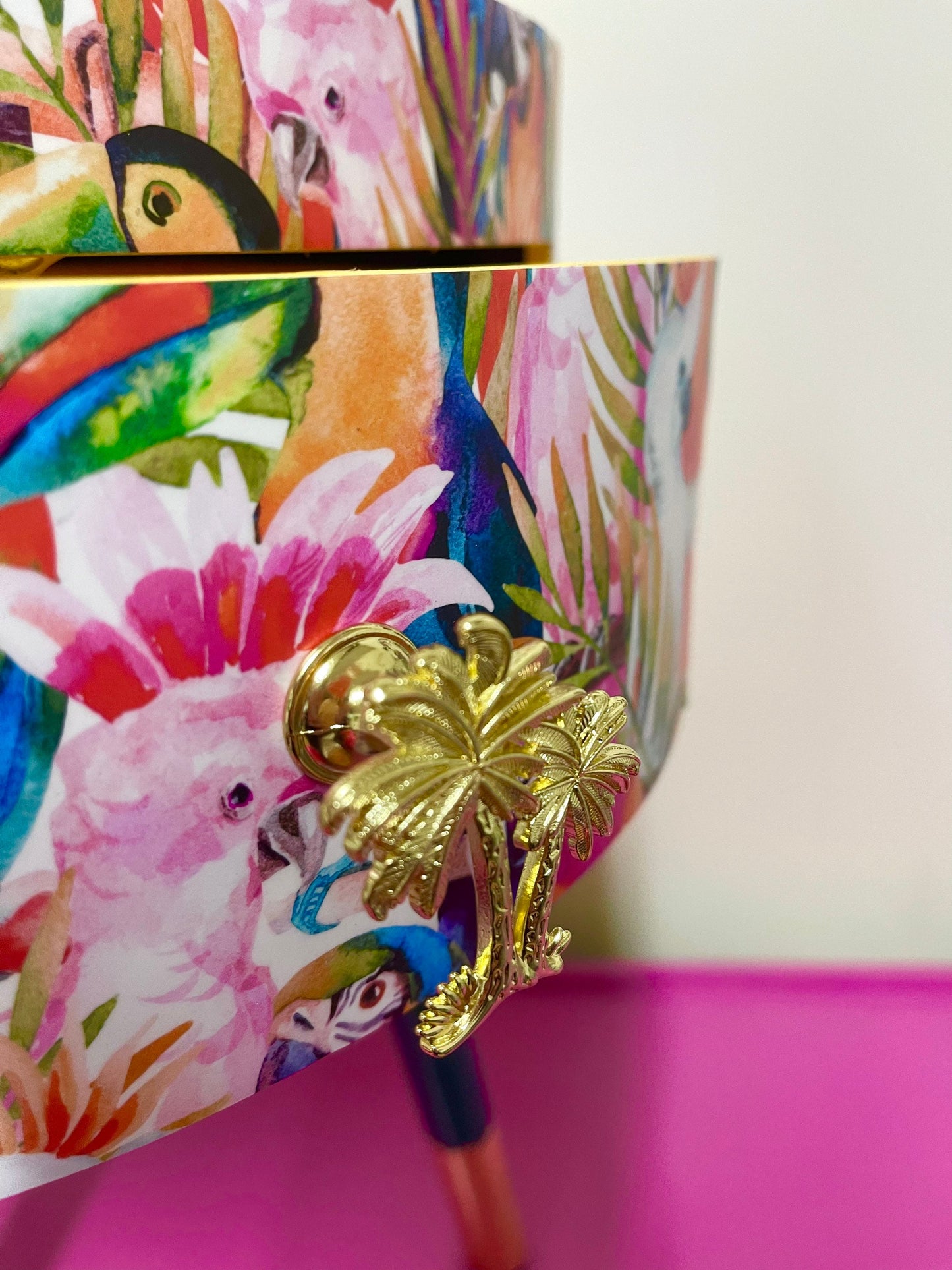 Parrot - Colourful side table for office, jungle decor, tray top end tables for bedroom, tropical decor for home, 5th anniversary gift