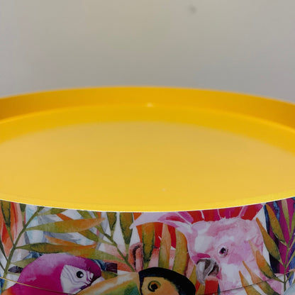 Parrot - Colourful side table for office, jungle decor, tray top end tables for bedroom, tropical decor for home, 5th anniversary gift