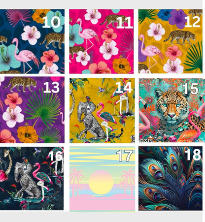 Round coffee table , fully customisable , Animal and floral print.  Round table, lift off top for storage. Lounge table, living room end