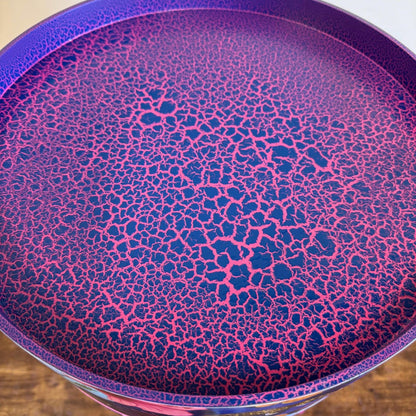 Flocking Fab - Navy Leopard and flamingo bedside table, teal pink and navy blue design nightstand, tropical design with hot pink blue legs , silver  end table